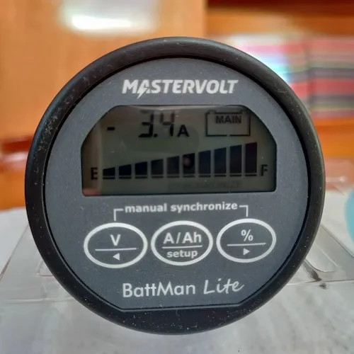 Mastervolt battery monitor display.