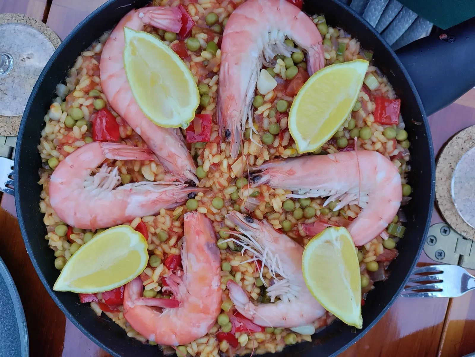 Self-cooked North Sea Paella in Southwold.