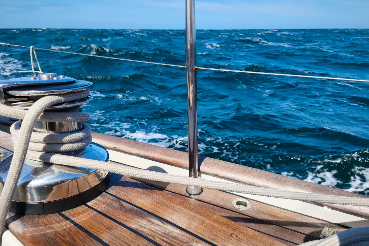 Sailing from Terschelling along the Frisian coast of the North Sea.