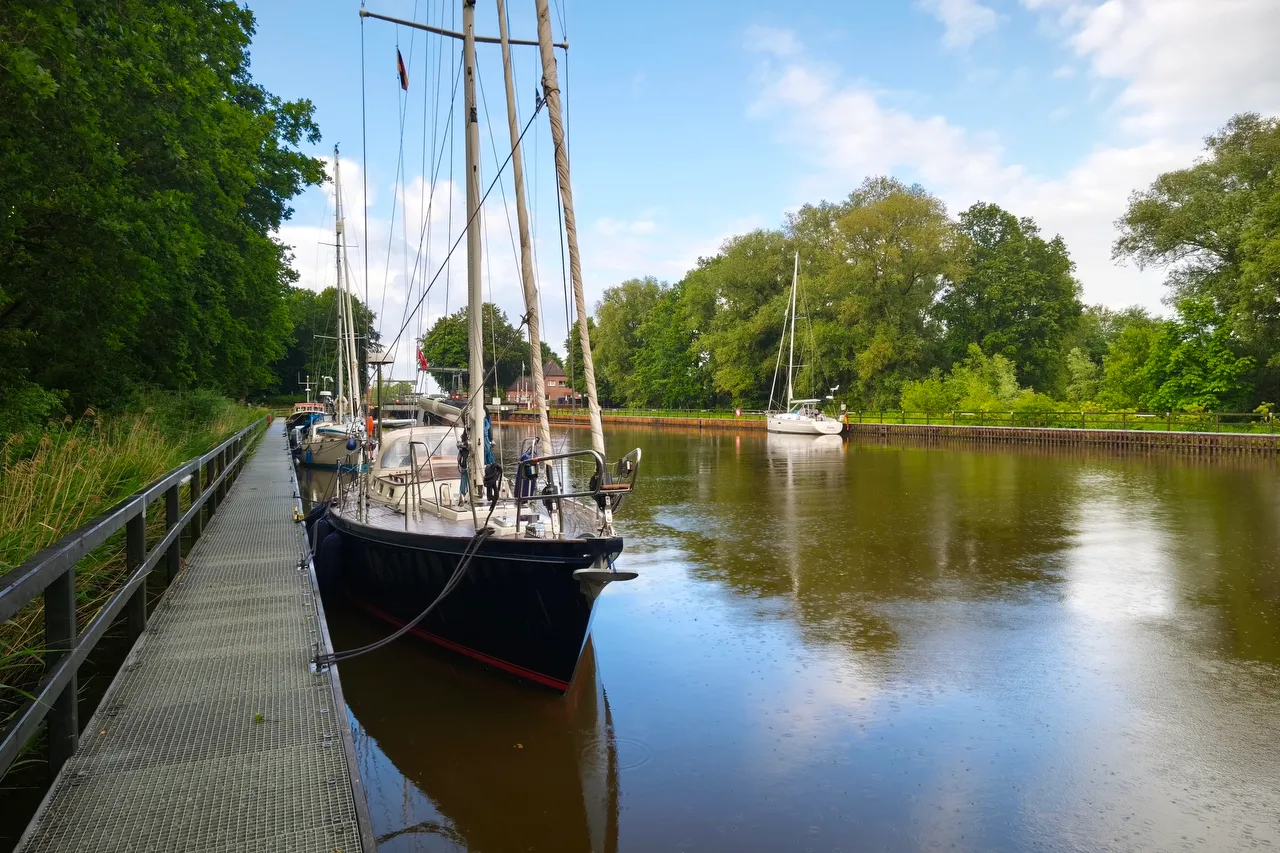 A night in Gieselau at the lock between the river Eider and the Kiel canal.