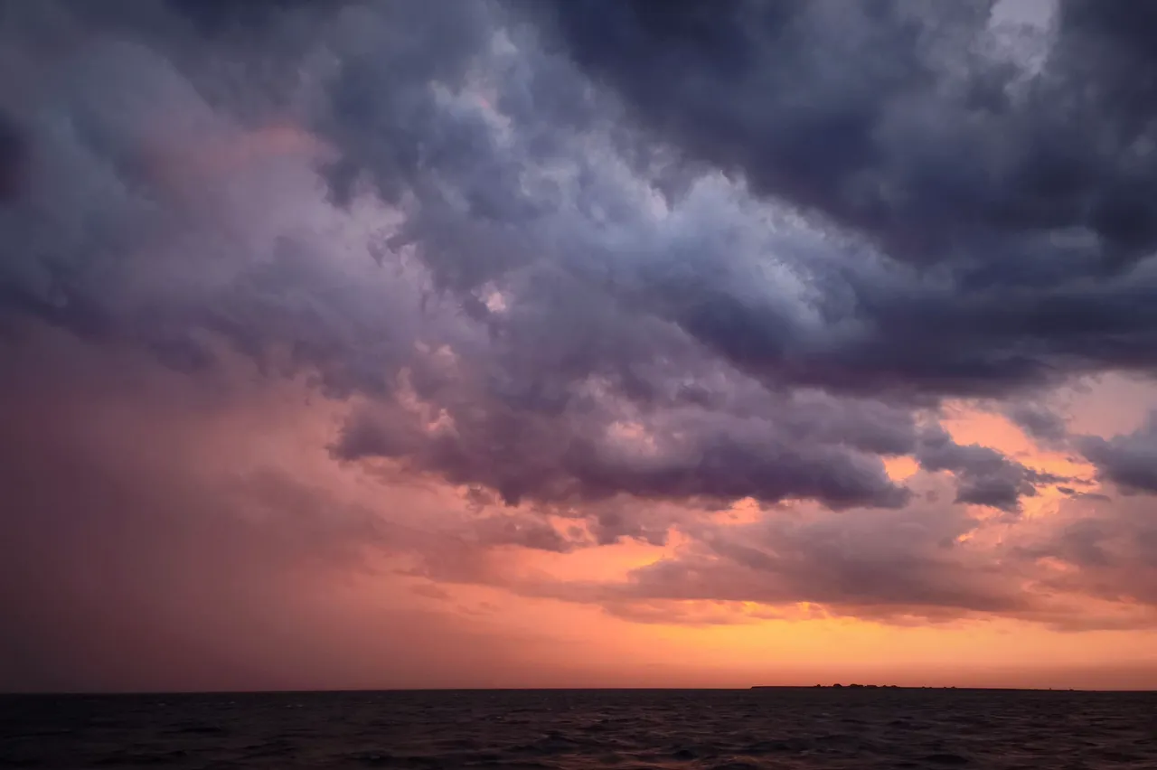Thunderstorm passing over Denmark.