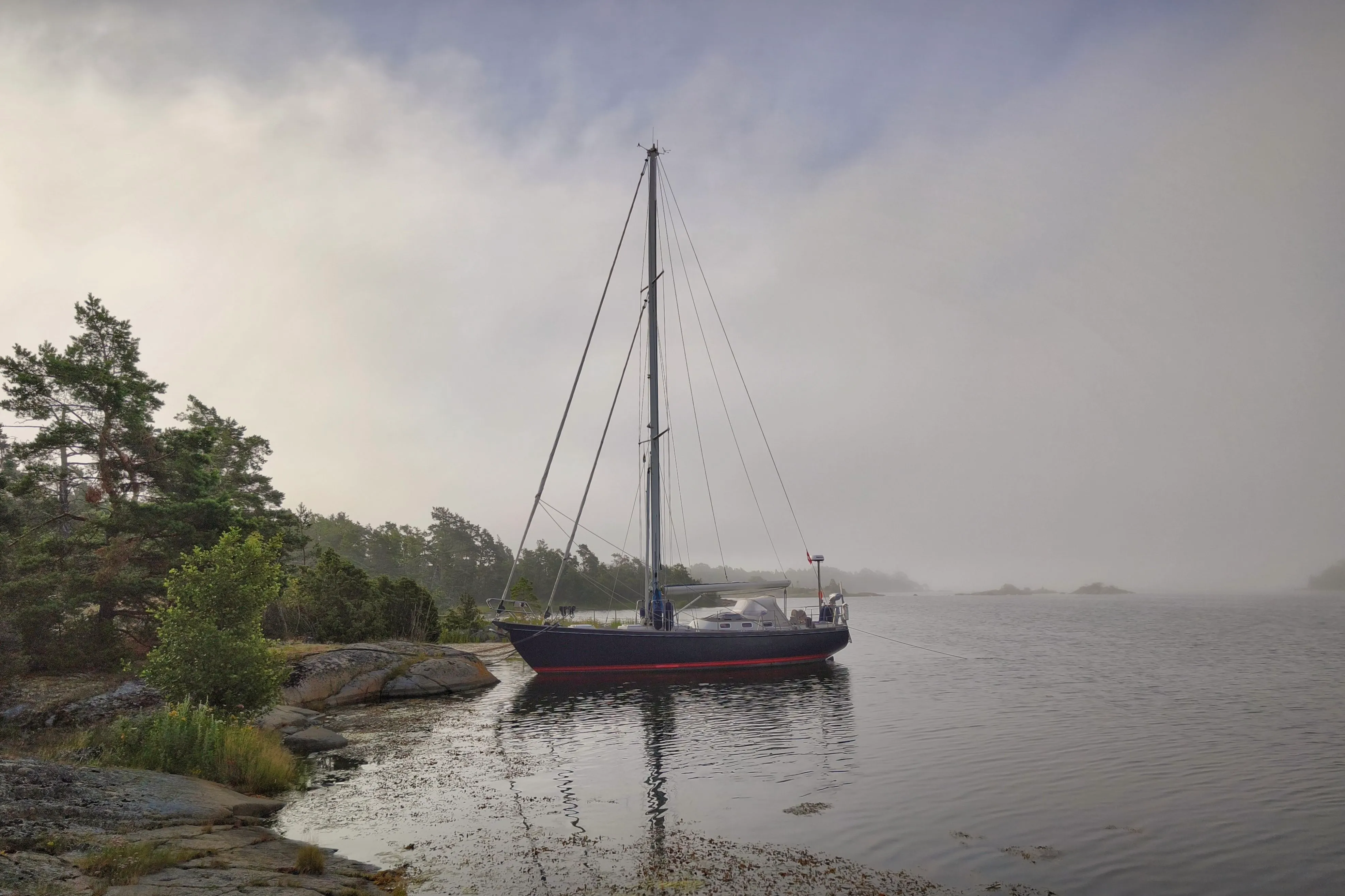 The morning fog in Strupö was burned off by the sun.