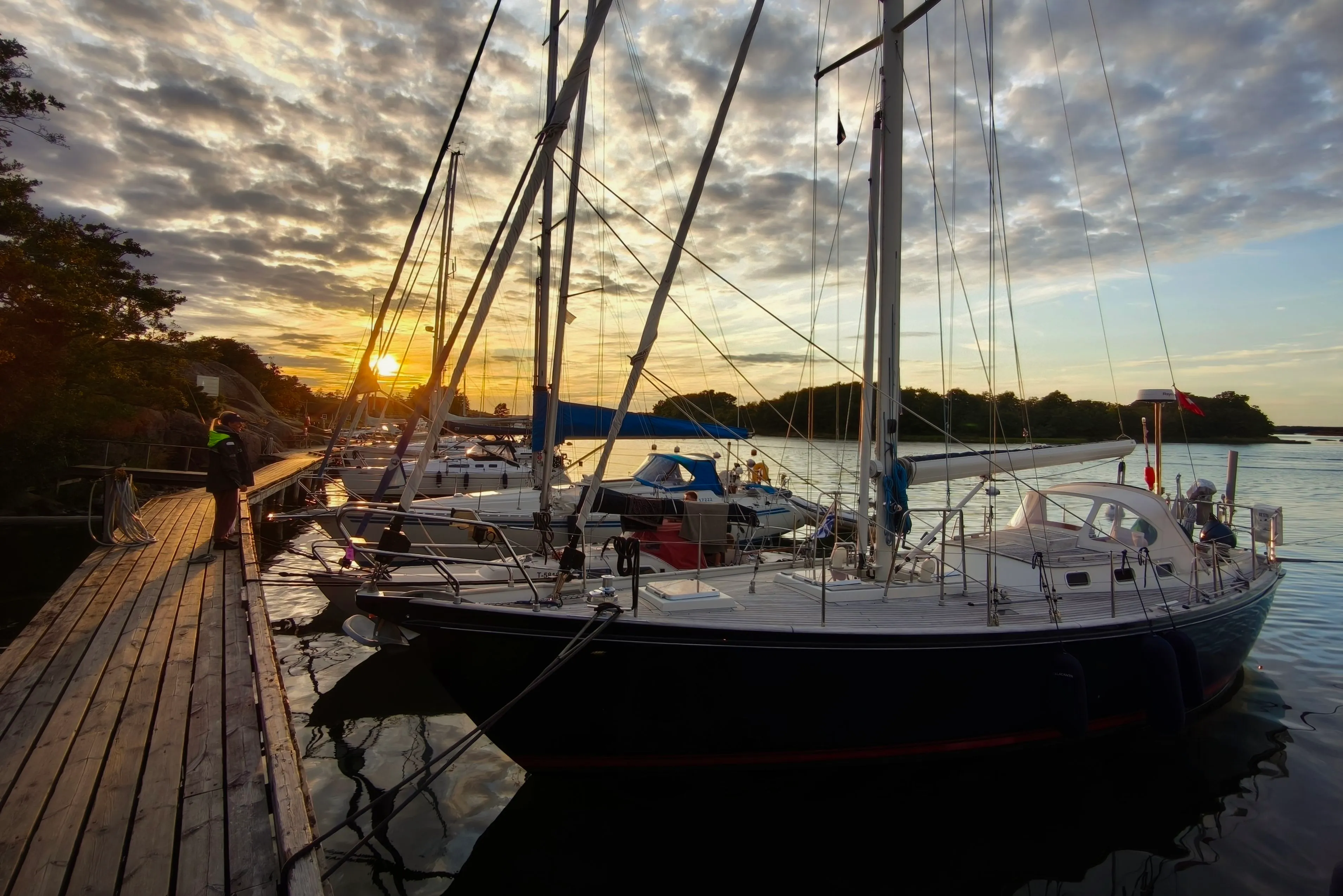 Moored in Rödhamn, Åland. Sheltered from all directions, Rödhamn was a base for the Swedish and Russian navies for centuries.