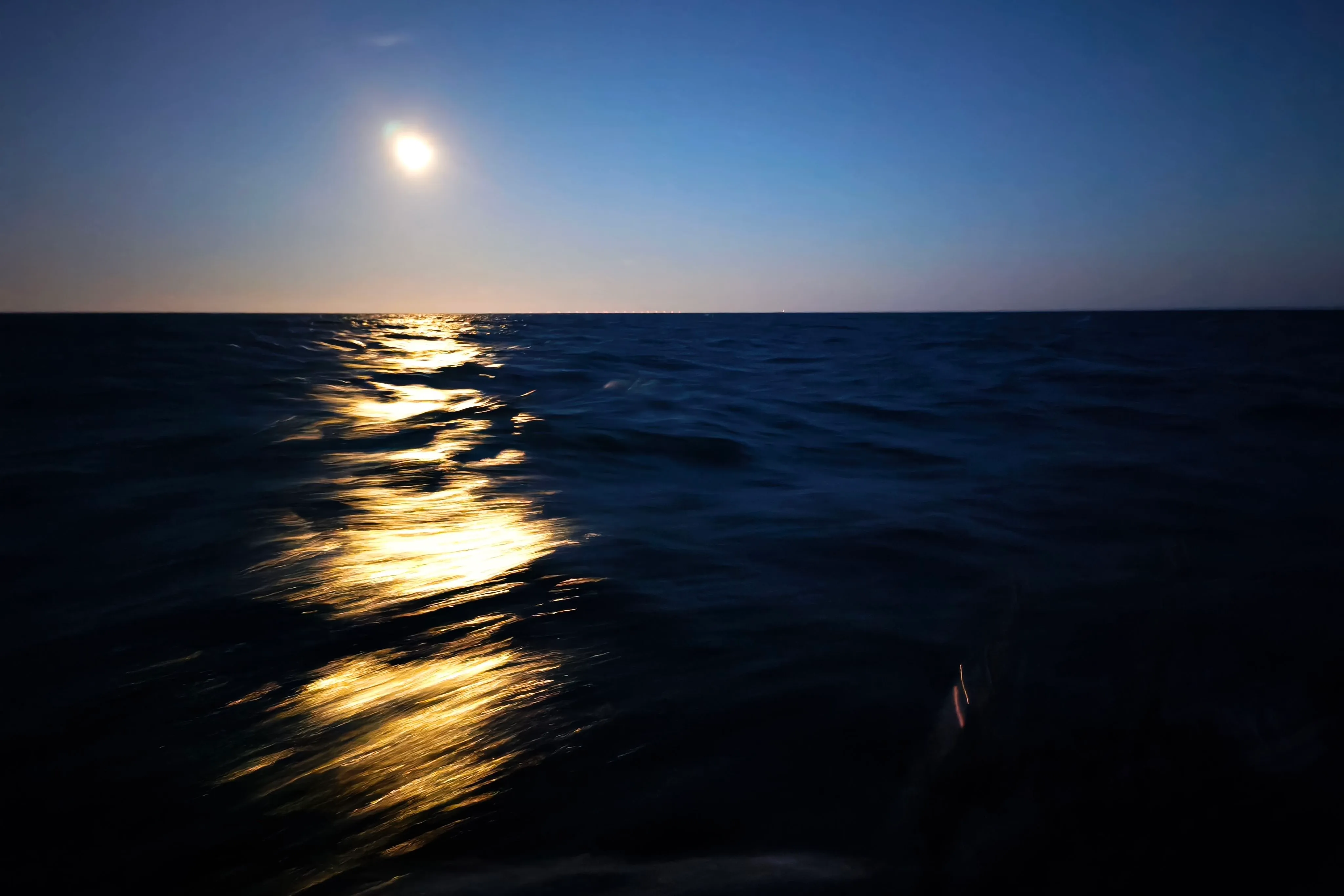 Full moon over the Baltic Sea while sailing from Ystad to Kiel.
