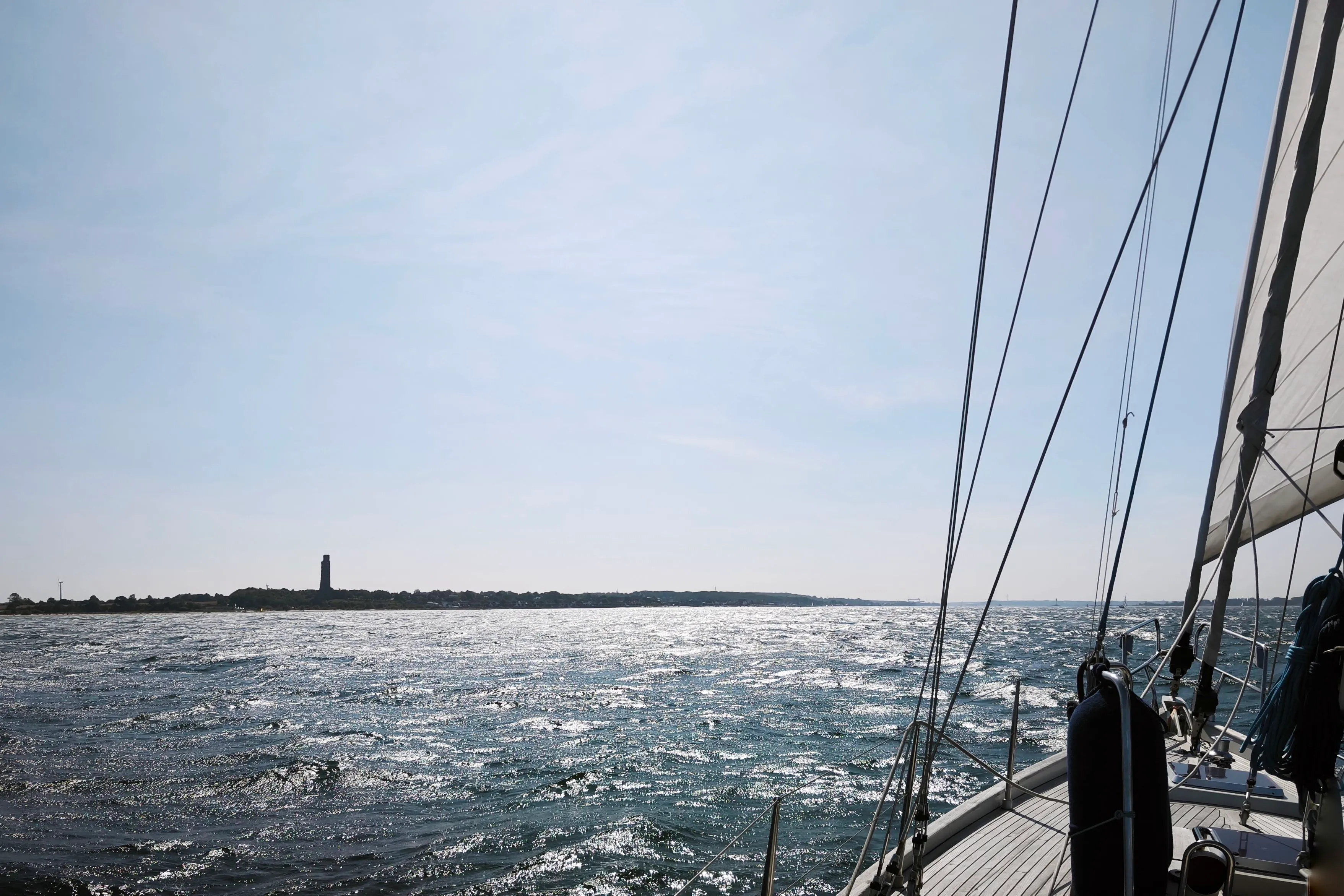 Laboe Naval Memorial seen from Kieler Förde, Germany.