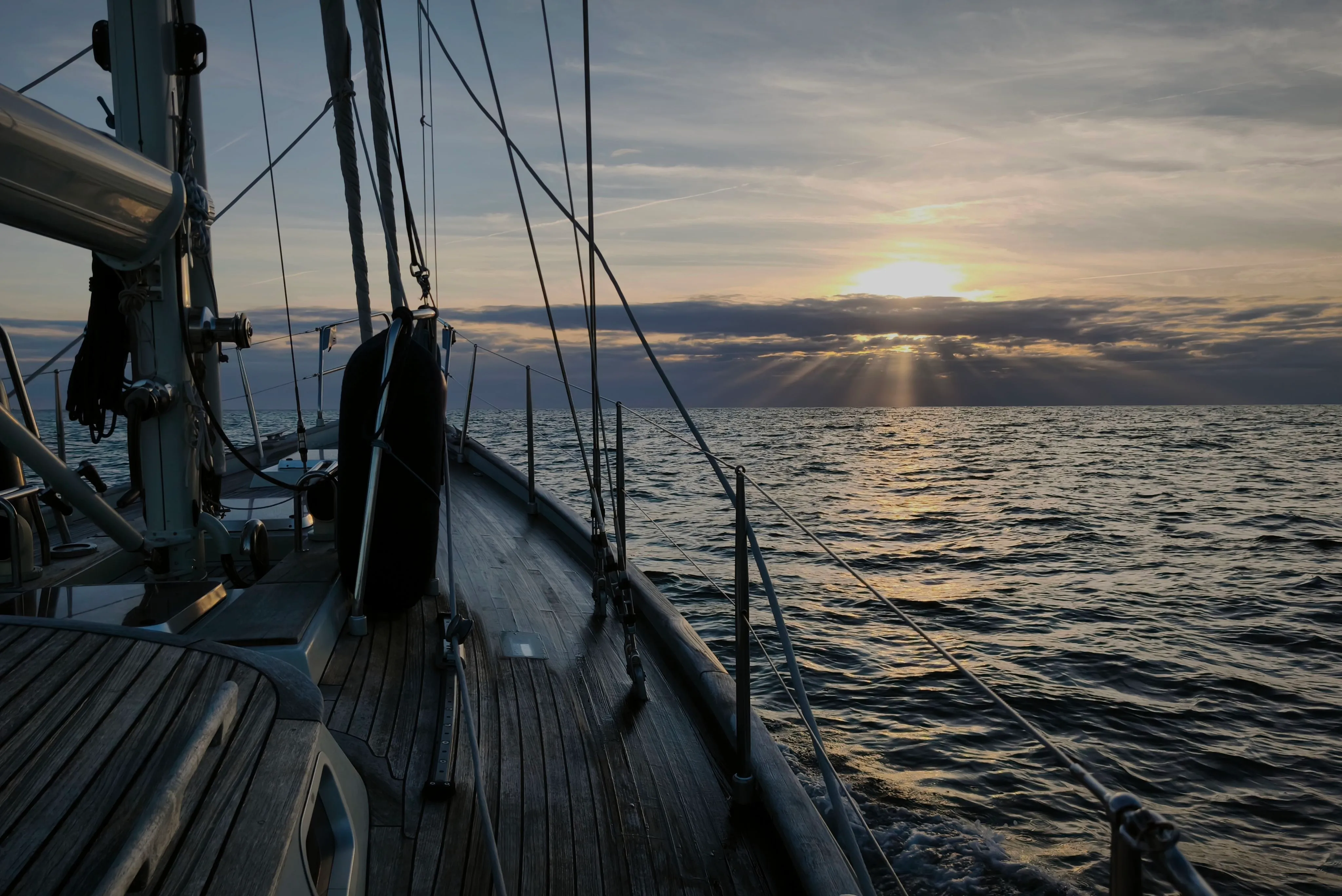 The sun goes down in the North Sea.